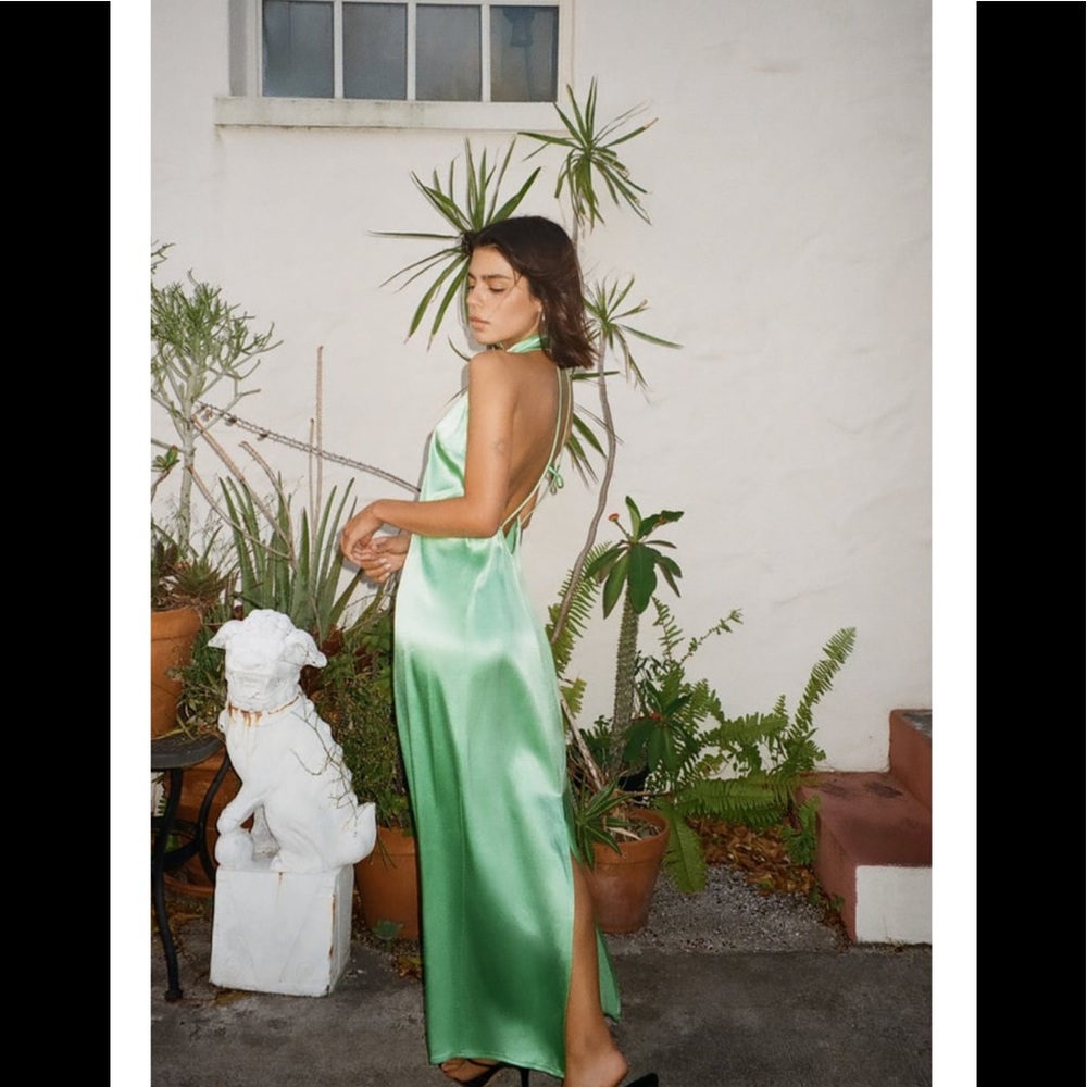 Zara satin effect halter dress